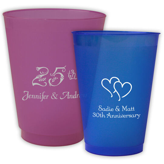 Personalized Colored Frosted Cups for Anniversaries